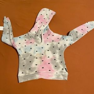 Tye dye small heart hoodie